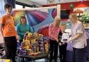 Easter eggs are  handed over to the childen's ward at Airedale Hospital