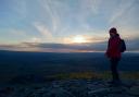 The sun going down at the summit of Ingleborough on Saturday