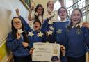 Pupils celebrate getting their Gold award