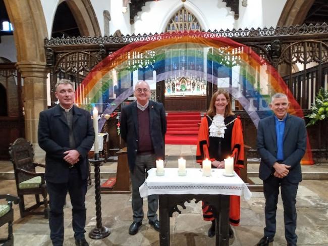 From left: Rev James Theodosius; Mgr Andrew Summersgill; Karen McIntyre and Rev Andrew Webb