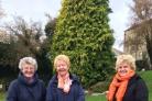Skipton soroptimists Rosalie Holroyd, Jill Spensley, and Sandra Lambert in Coronation Gardens