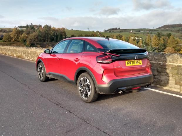 Craven Herald: The Citroen C4 Sense Plus pictured on a sunny day during a test drive near the border between South Yorkshire and Derbyshire