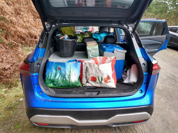 Craven Herald: All the essentials for a weekend at the rall packed into the boot