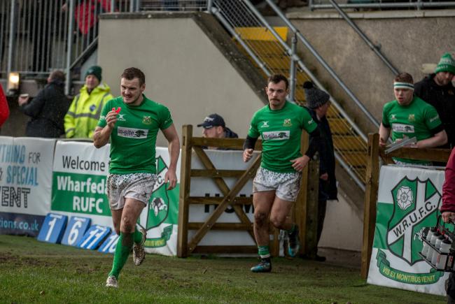 Wharfedale return to the field for the second half against Sheffield Tigers. Pic: Ro Burridge.
