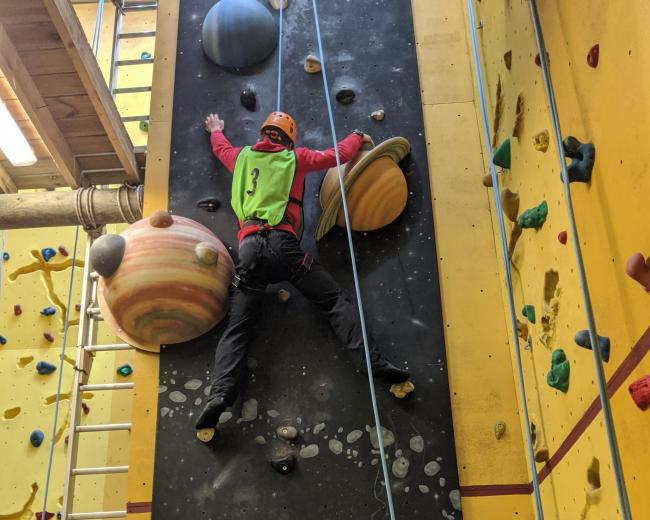 Climbing at the High Adventure centre
