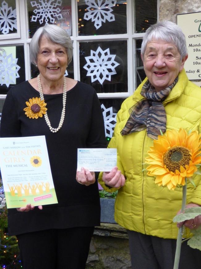 Angela Baker MBE, left, with Mary Wilkinson from Grassington Players