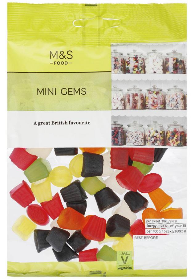 Craven Herald: Undated handout photo issued by Marks and Spencer of a packet of Mini Gems. Marks and Spencer has changed the name of its popular Midget Gems sweet to avoid offending people with dwarfism rebranding its version of the confectionery as Mini Gems following a campaign by a disability academic. 