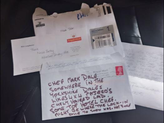 The letter ambiguously addressed to Mark Dale