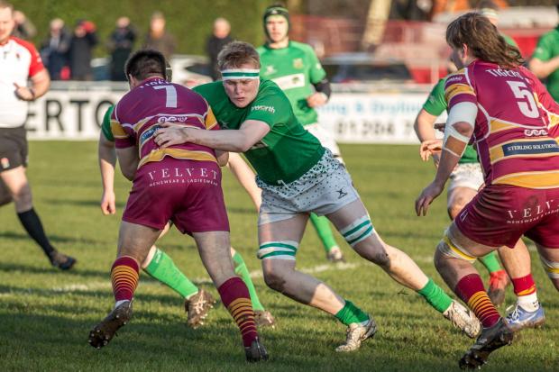 Wharfedale (green) travelled to Sedgley Tigers (red) on Saturday. Pic: Ro Burridge