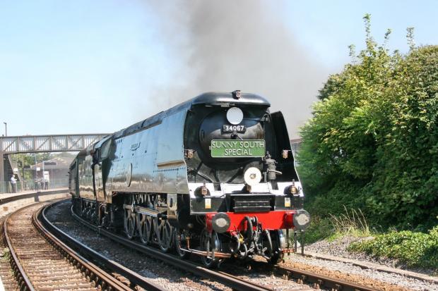 On track: historic steam locomotive Tangmere