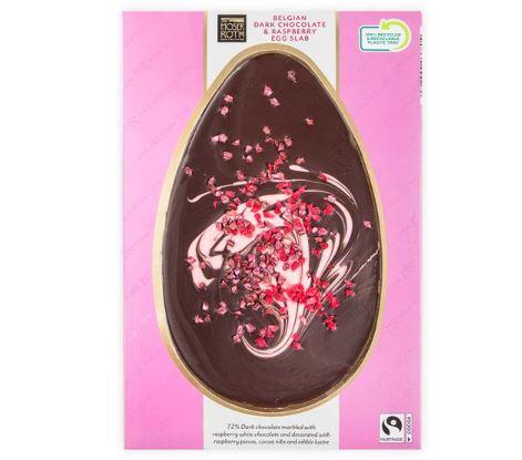 Craven Herald: Moser Roth Belgian Dark Chocolate & Raspberry Egg Slab 120g. Credit: Aldi