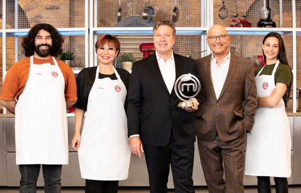 Craven Herald: The finalists with John Torode and Gregg Wallace (Shine TV/BBC/PA)