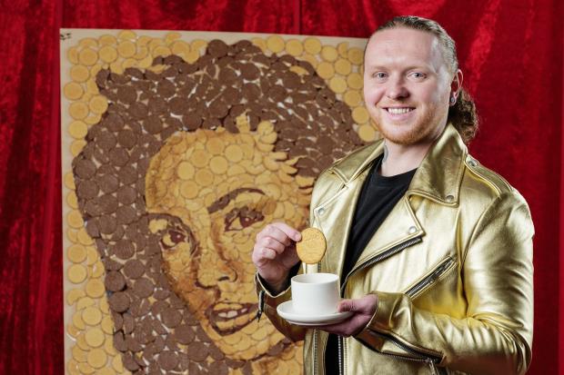 Craven Herald: Nathan Wyburn said he jumped at the chance to create Alesha Dixon's portrait in biscuits. Picture: Taylor Herring