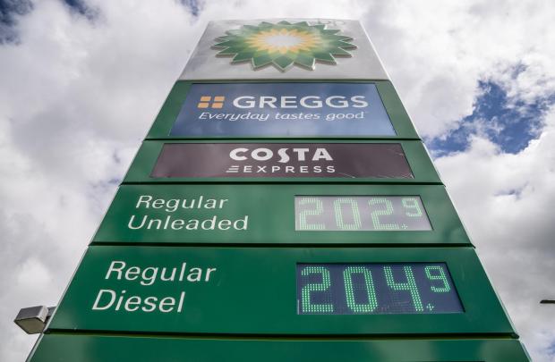 Craven Herald: Petrol prices at Wetherby Services on June 8, 2022 (PA)