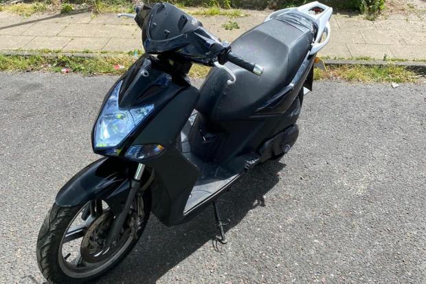 This stolen black scooter was found in Holme Wood