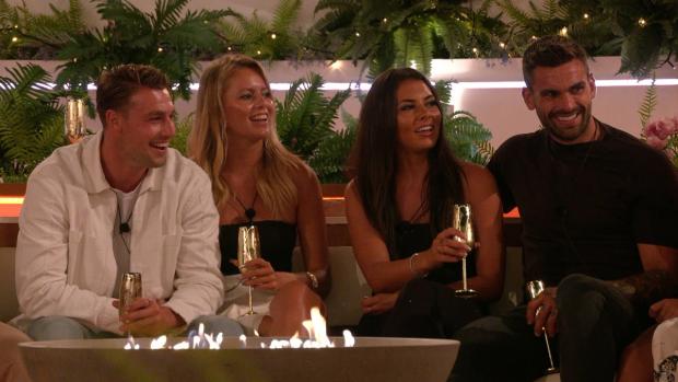 Craven Herald: (left to right) Andrew, Tasha, Paige and Adam. Love Island continues on Sunday at 9pm on ITV2 and ITV Hub. Episodes are available the following morning on BritBox (ITV)