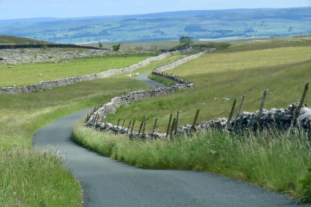 The road winding down from Malham Tarn by Gillian Coe