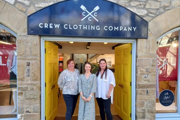 From left: Crew Clothing’s Maxine Nicholls, Helen Moorley and Helen Carnston