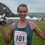 Emma Hopkinson was the ladies champion in the Kilnsey Crag Race. Picture: Dave Woodhead
