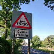 Cycle way crossing on the A59