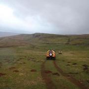 Fell rescue members search for a pregrant ewe, picture UWFRA