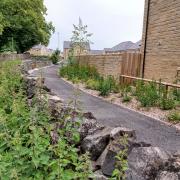 The new pedestrian path alongside Skipton Road to Embsay