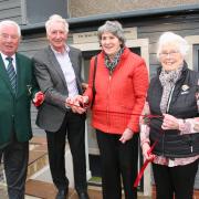 David and Pat Rasche, centre, prepare to cut the ribbon to officially signal the much anticipated launch of The Brian Rasche Junior Academy at Skipton Golf Club, joined by Men’s Captain Roger Moore and President Sylvia Eastwood