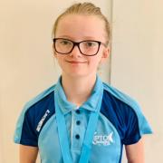 Lily Oddy (age 11) of Skipton Swimming Club who won a bronze medal at the gala.