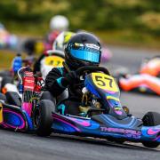 Aston Browne karting at the National Championships