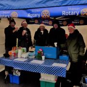 Skipton Rotary Club's mulled wine stall. Picture Brian Stott