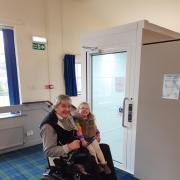 North Ribb supporter John Winder and his granddaughter and the new lift