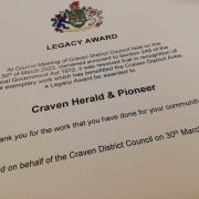 The Craven Herald's Legacy Award from Craven District Council