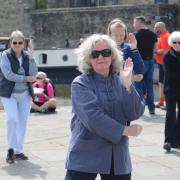 Julie Jones of T’ai Chi Skipton in the Canal Basin at last year’s demonstration.