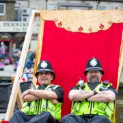 Craven police officers enjoying the live coronation screening in Skipton picture: Soul and Co/ Welcome to Skipton