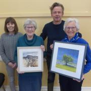 Clapham Art Group members, from left: Sarah Thornton, Linda Clemence, leader; James Innerdale and Margaret Blackburne.