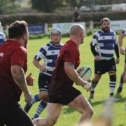 Skipton (red) in action against Knottingley at the start of October. Photo: Kieran Taylor