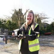 Olivia Cambridge with DJI Matrice M30T drone