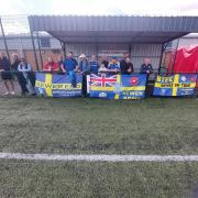 Barnoldswick Town supporters at Lower Breck at on Saturday