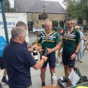 Skipton cycling club members, previous winners of the static bike challenge