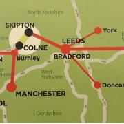 Skipton to Colne rail route map