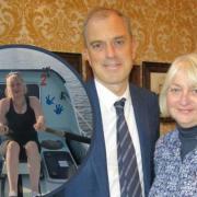 Julian Smith MP meets with Bentham's Viv Barclay who aims to row solo across the Atlantic