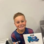 Henry Briggs with his Blue Peter badge