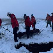 CRO members carrying out a rescue in the snow