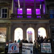 Skipton Town Hall lit up for Holocaust Memorial Day