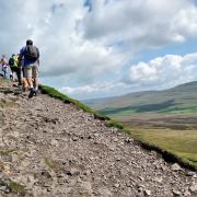 The rocky climb up Penyghent