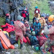 The cavers are brought to the surface