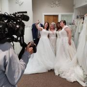 Friends try on bridal gowns during Cinderellas 'Real Women Week