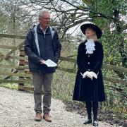 High Sheriff of North Yorkshire Clare Granger and Philip Farrer, owner of the Ingleborough Estate
