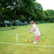 Giving croquet a go at Craven Lawn Tennis Club