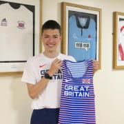 Giggleswick School student Jack Sanderson after receiving his Great Britain jersey